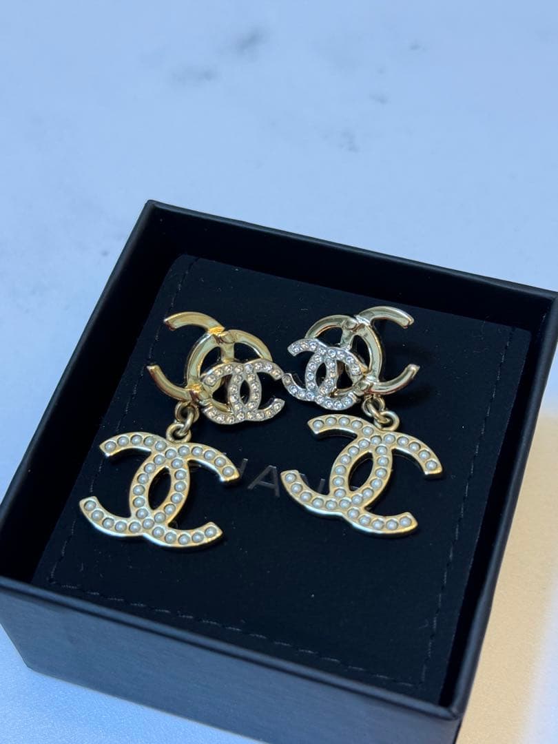 【正規品】シャネル　CHANEL ゴールド ロゴピアス ココマーク