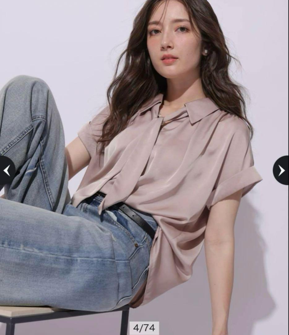 アプワイザーリッシェのフロントチェーンブラウス　ピンク