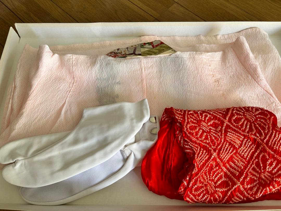 七五三　7歳　着物帯セット　正絹　レトロ　青色系