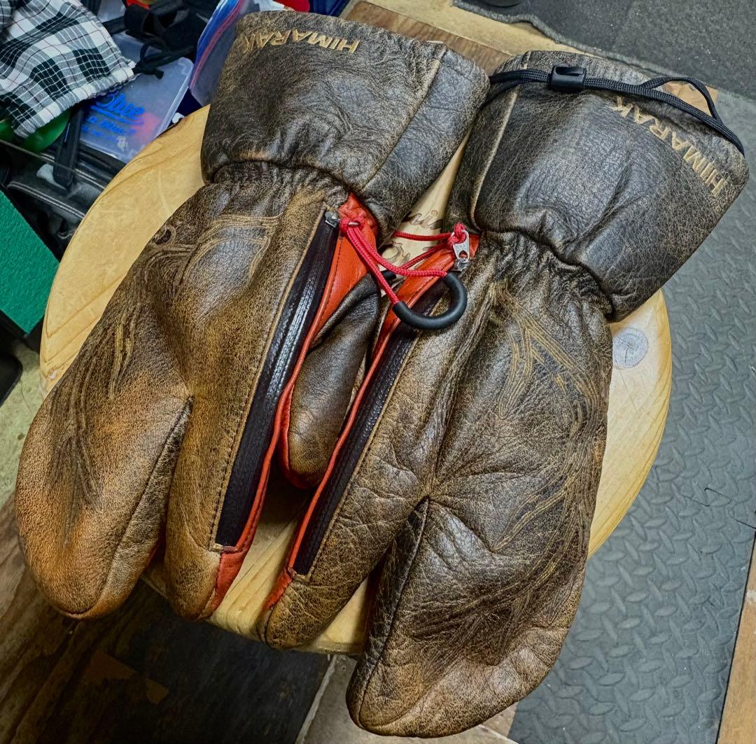 HIMARAK 防水ミトングローブ ブラウン/オレンジMサイズ