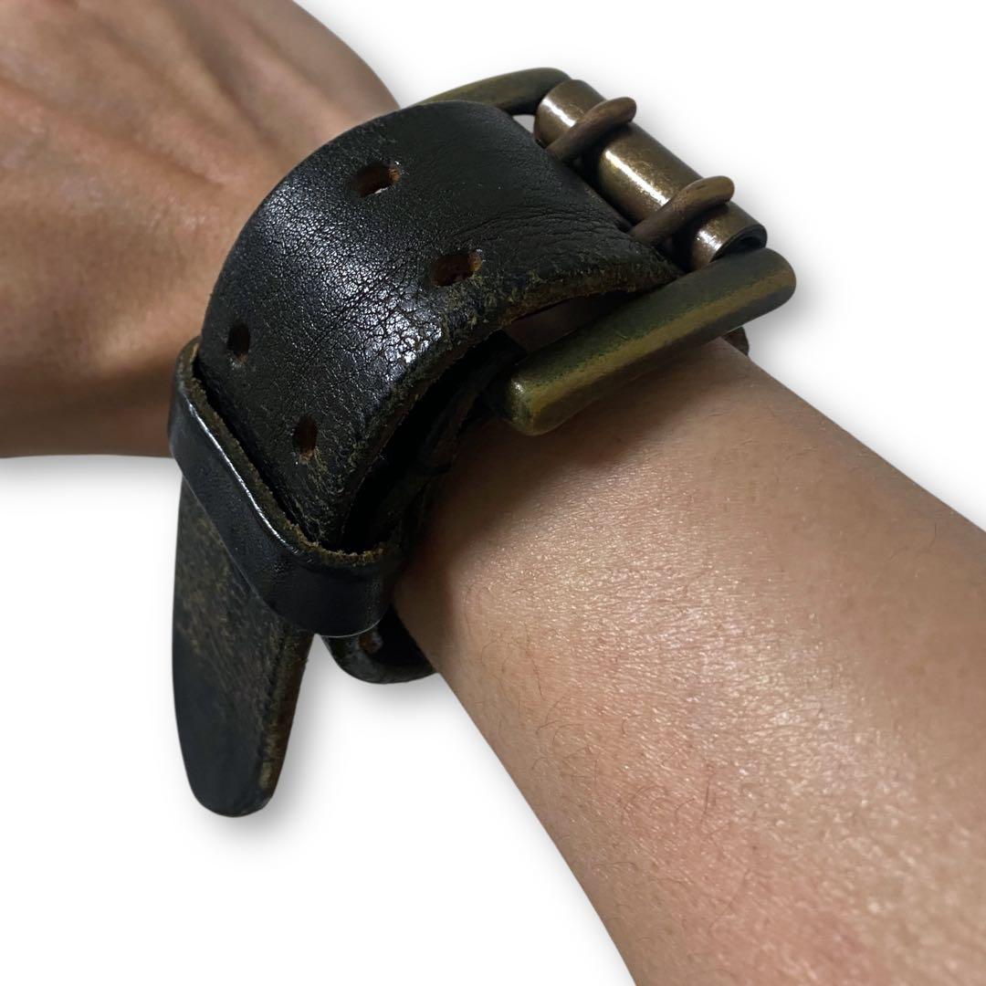 小物 TETE HOMME double buckle leather belt