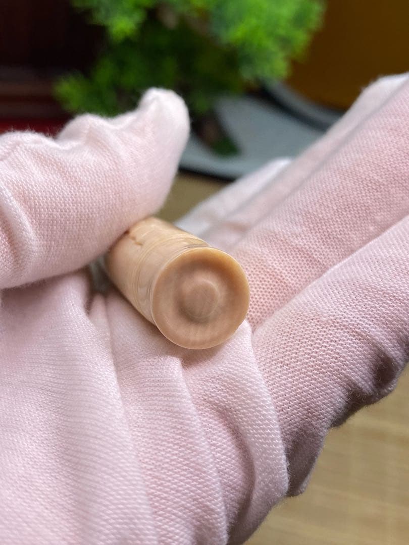 天然マンモス牙美しい手作り彫刻　1孫の手　痒み搔き棒