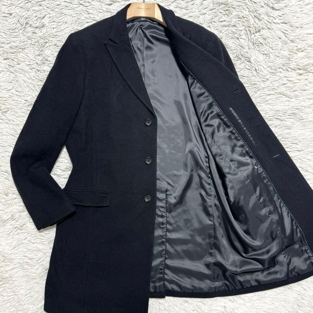 ユニクロ+j カシミヤブレンド チェスターコート XLサイズ ブラック 良品