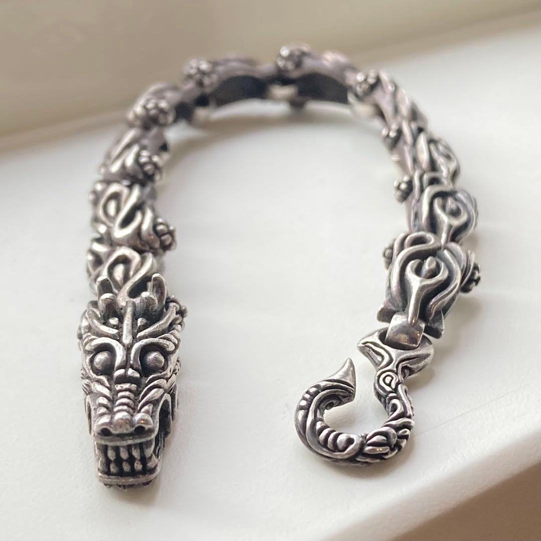 48.47g シルバー925 FIGMART ドラゴン トライバル ブレスレット