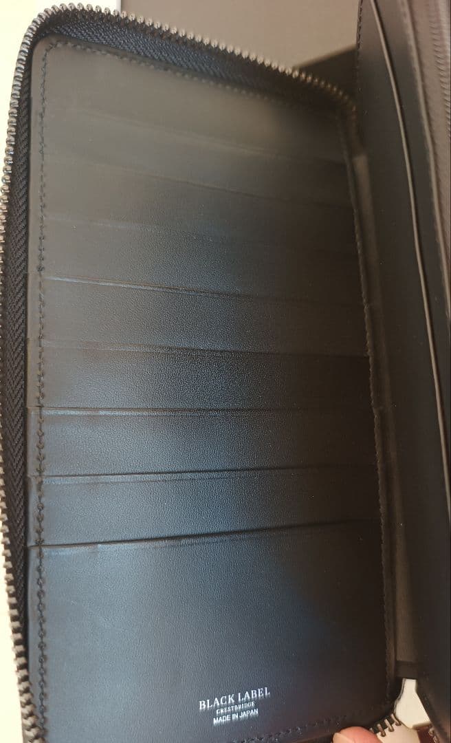 【新品ショップ袋付】ブラックレーベル クレストブリッジ ラウンドジップウォレット