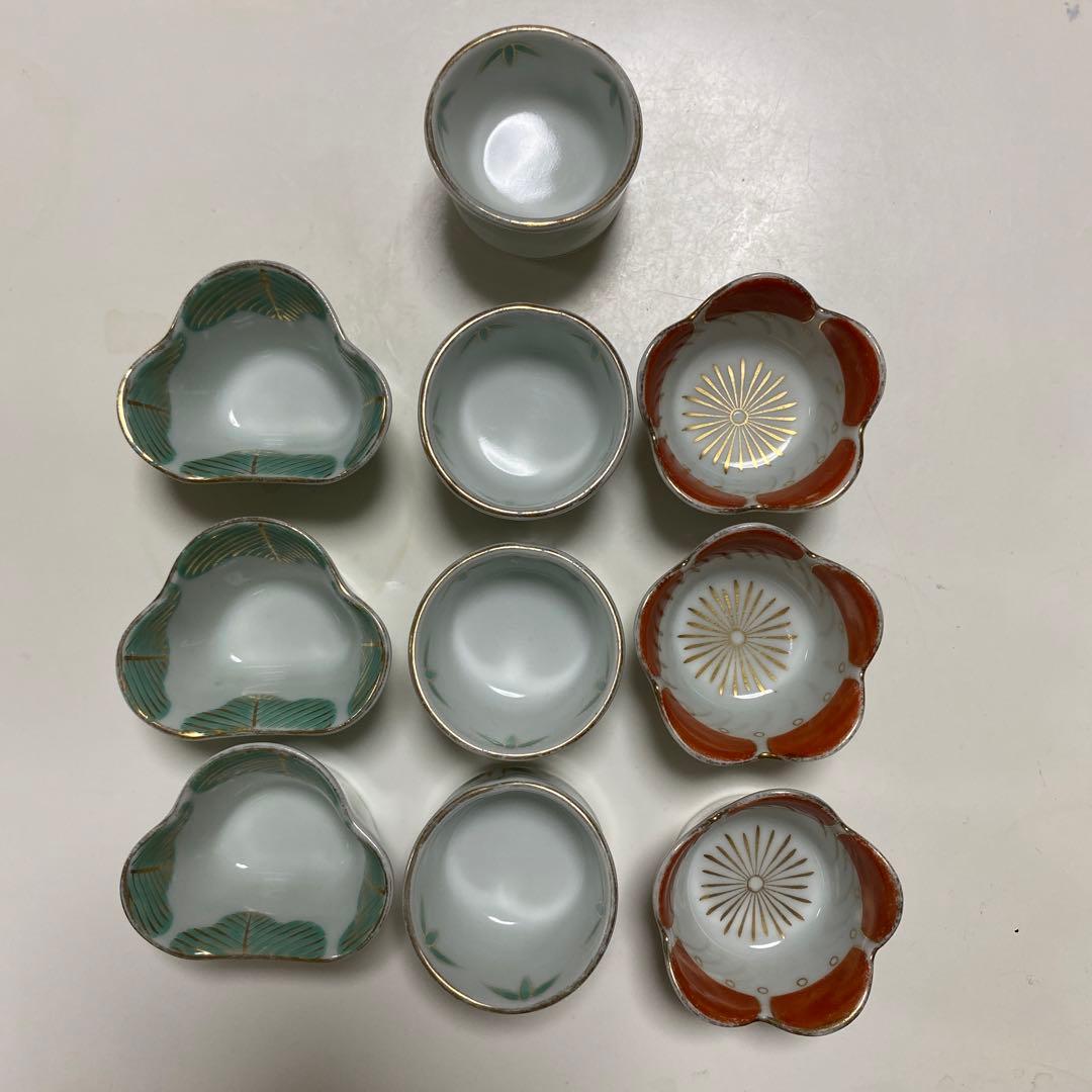 バラ売り可 有田焼 徳幸窯 小付 松3個 竹4個 梅3個 全10個セット