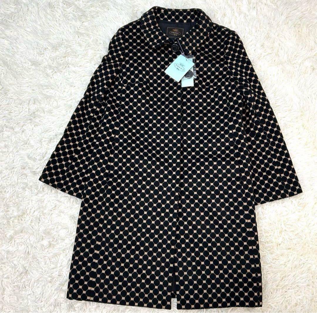 ✨未使用 トッカ アンゴラ 羊毛 ロングコート 総柄 ベロア風