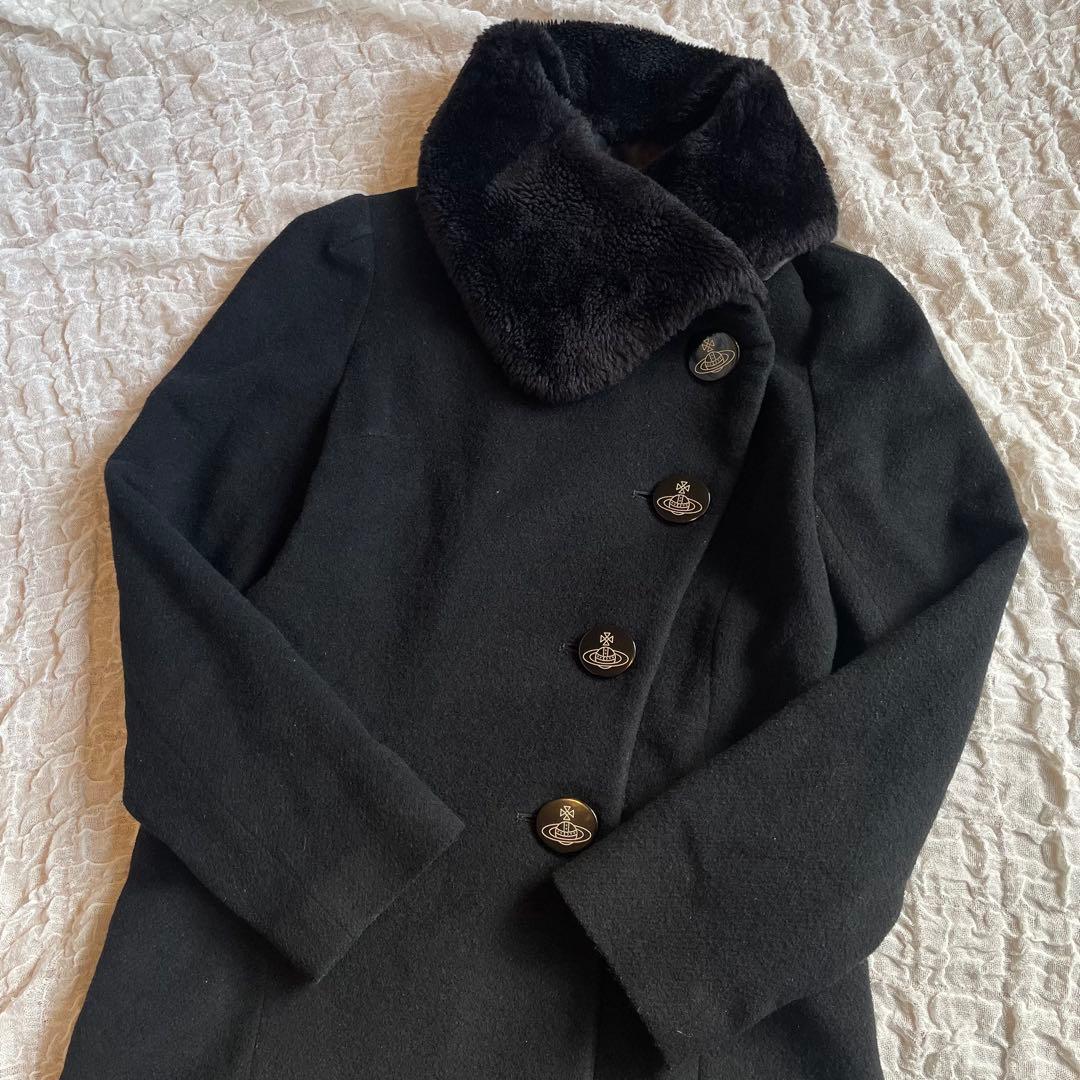 Vivienne Westwood ファーコート　オーブ　ボア　黒