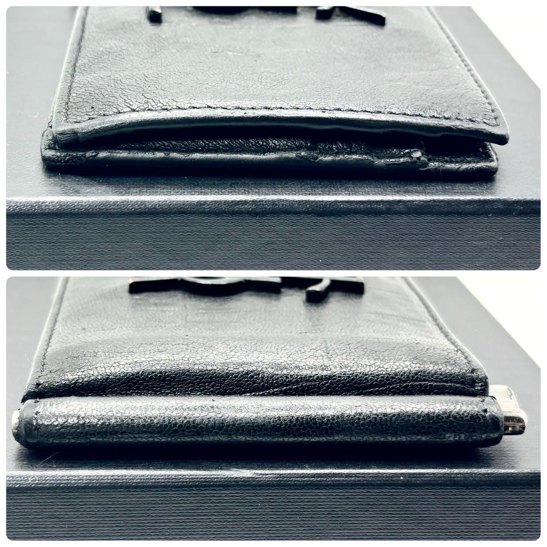 ✨希少✨SAINT LAURENT マネークリップ　カサンドラ　クロコ　ブラック