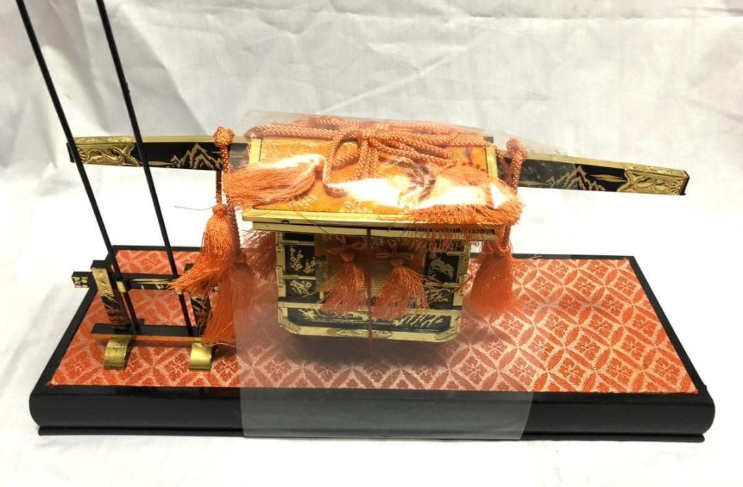未開封 美品 雛人形 お駕籠 御駕籠 金 ひな人形 雛道具 雛飾り ミニチュア
