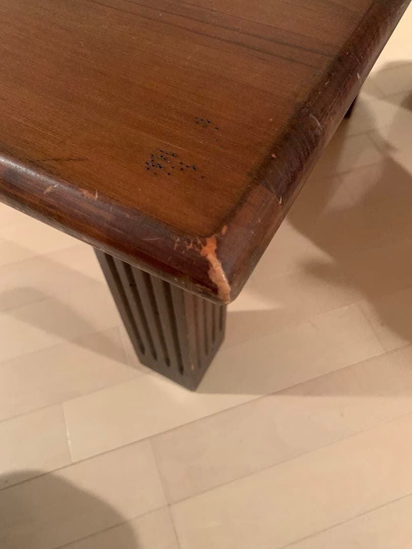 バレンシア家具 木製 正方形テーブル タイル ローテーブル