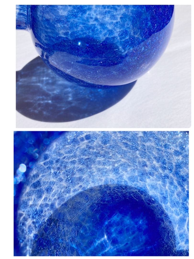 内貫入ガラス　花器　花瓶　ブルー