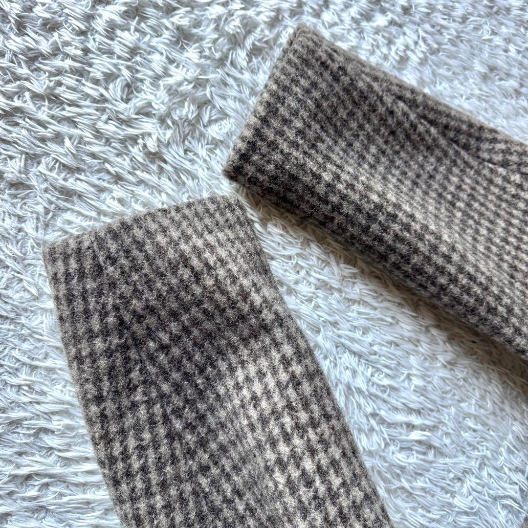 極美品　ダントン　ウールモッサ　コート　千鳥　クルミ　40 ブラウン