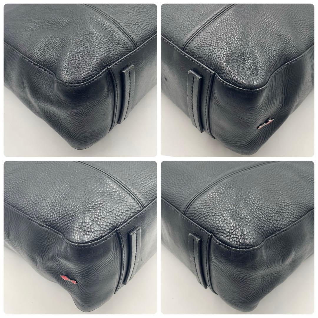 クリスチャンルブタン レザー トートバッグ 2way ショルダー ブラック大容量