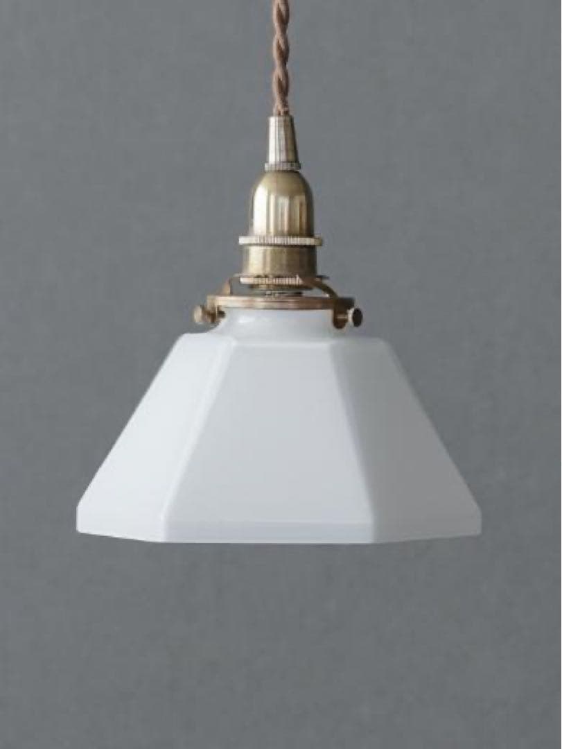 ホワイトガラス 六角形 ペンダントライト