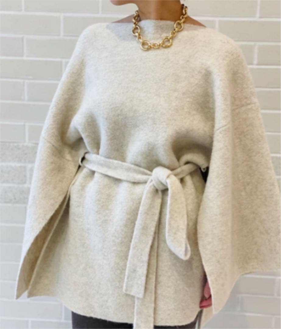 ローレンマヌージアン　アルパカポンチョ　ケープニット　美品