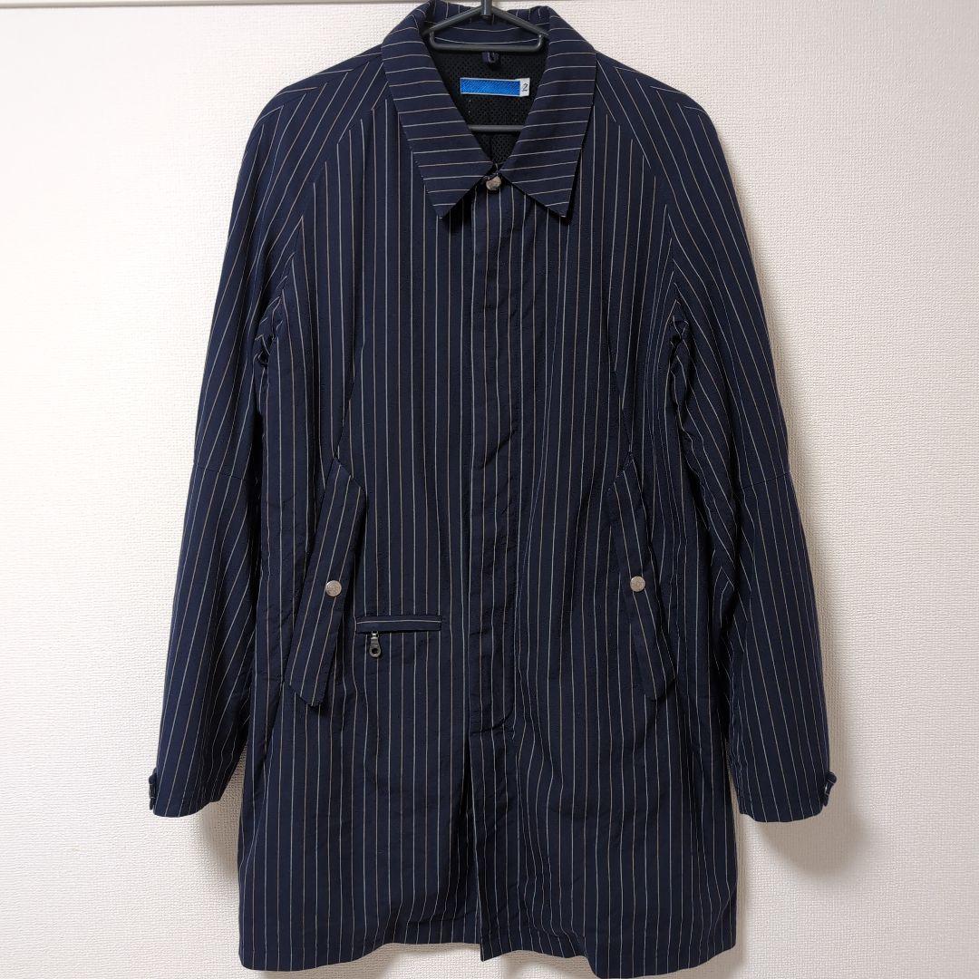 ナンバーナイン ネイビー ストライプ ステンカラーコート サイズ2