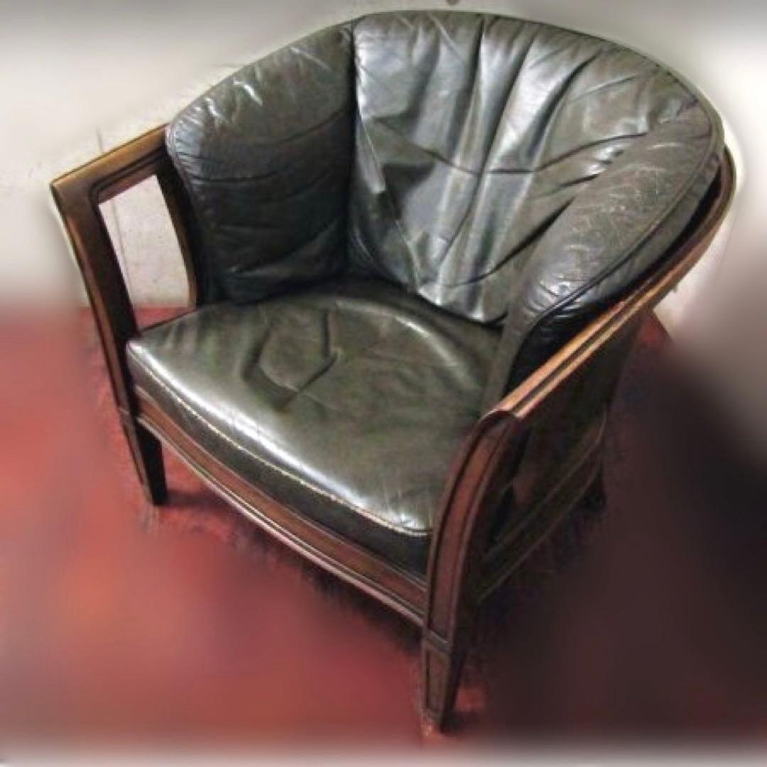 MARUNI マルニ木工 地中海ロイヤル　総革シャルルシングルソファ