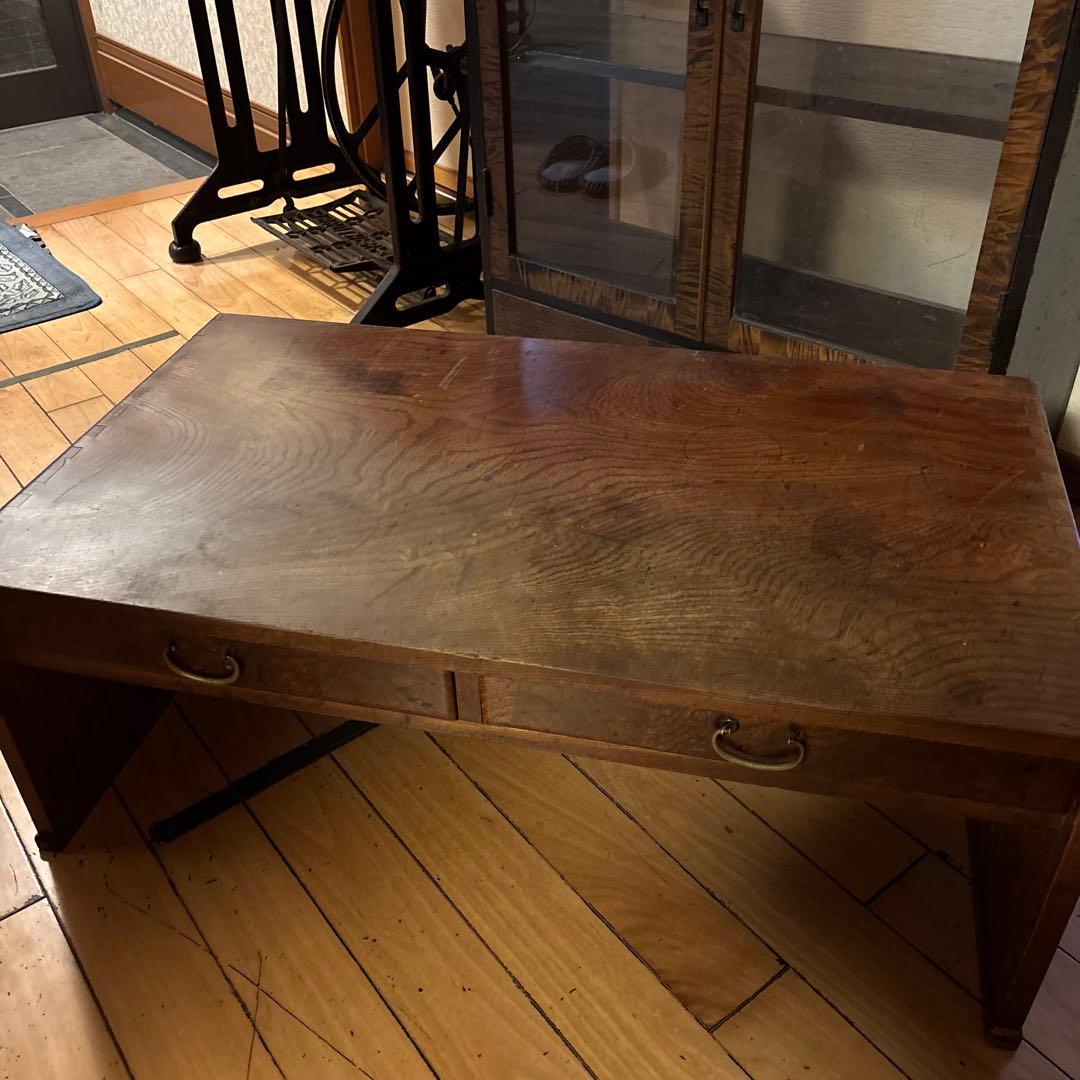 木製文机 引き出し付き 約80cm