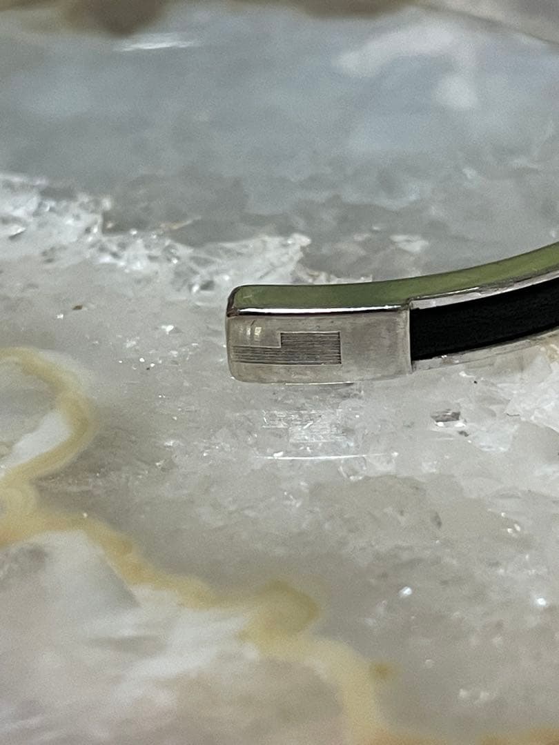 GUCCI グッチ レザー シルバー バングル ブレスレット　希少　ヴィンテージ