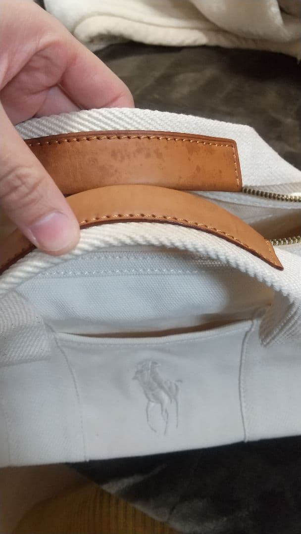 ポロラルフローレン ボストンバッグ 未使用 レザー キャンバス ショルダーハンド