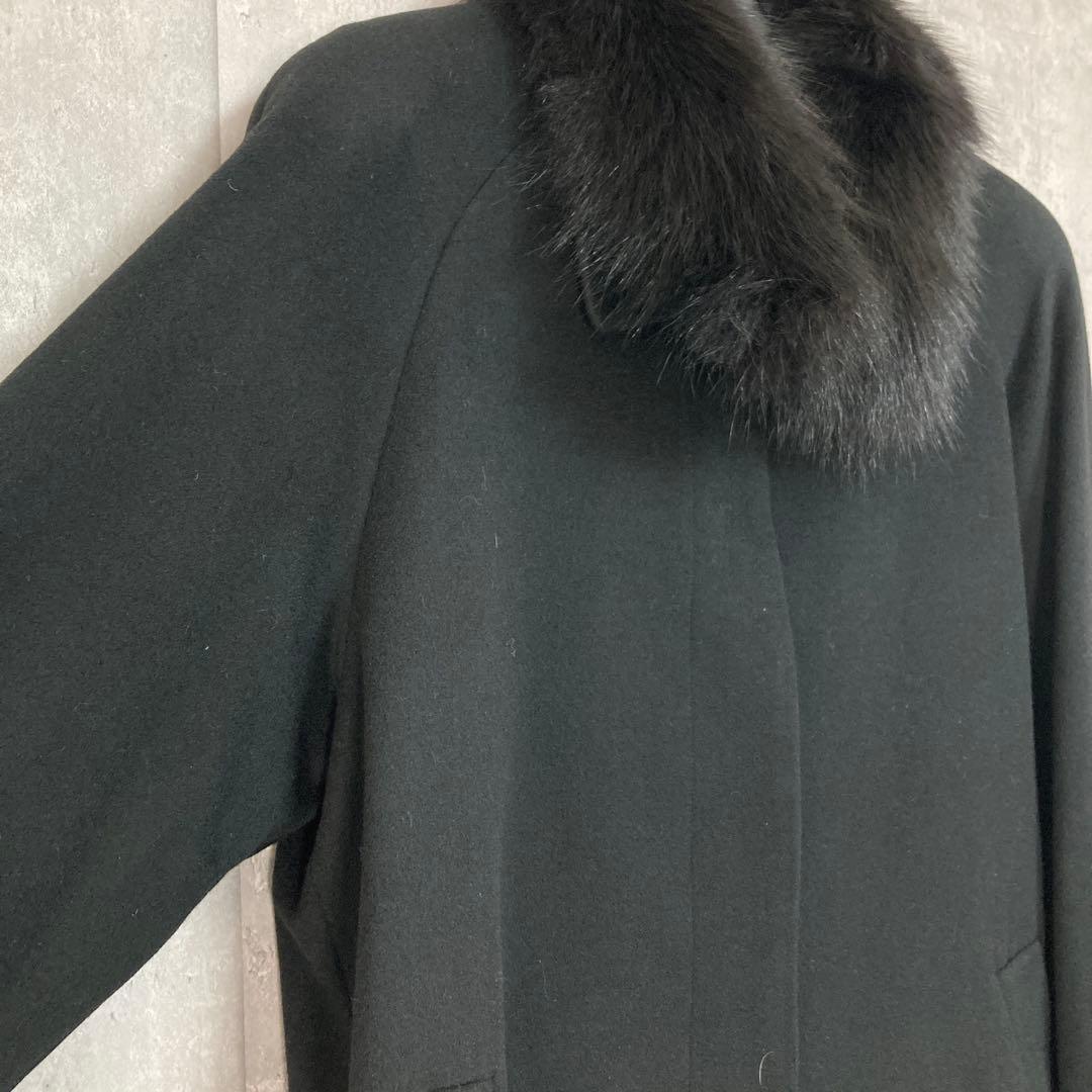 専用　新品【BELTA BUONO】カシミヤロングコート　ブルーフォックスファー