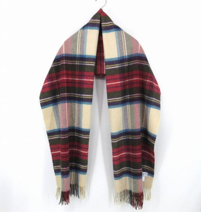 ★カシミヤ100★Johnstons 大判ストール チェック柄 スコットランド製