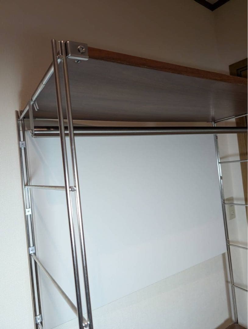 ■送料込■無印 ステンレスユニットシェルフ ウォールナット 衣類収納棚シェルフ