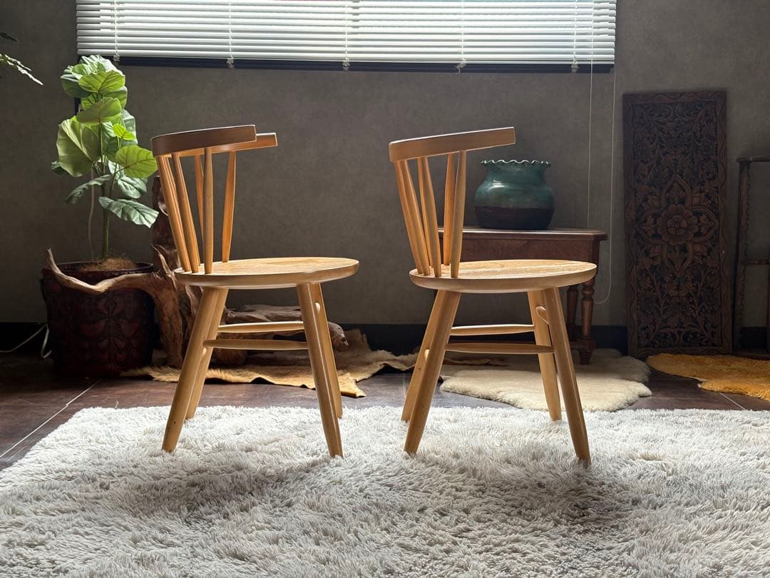 ①cherry 桜屋工業　ウィンザーチェア　アームチェア　オークレイチェア　YZ