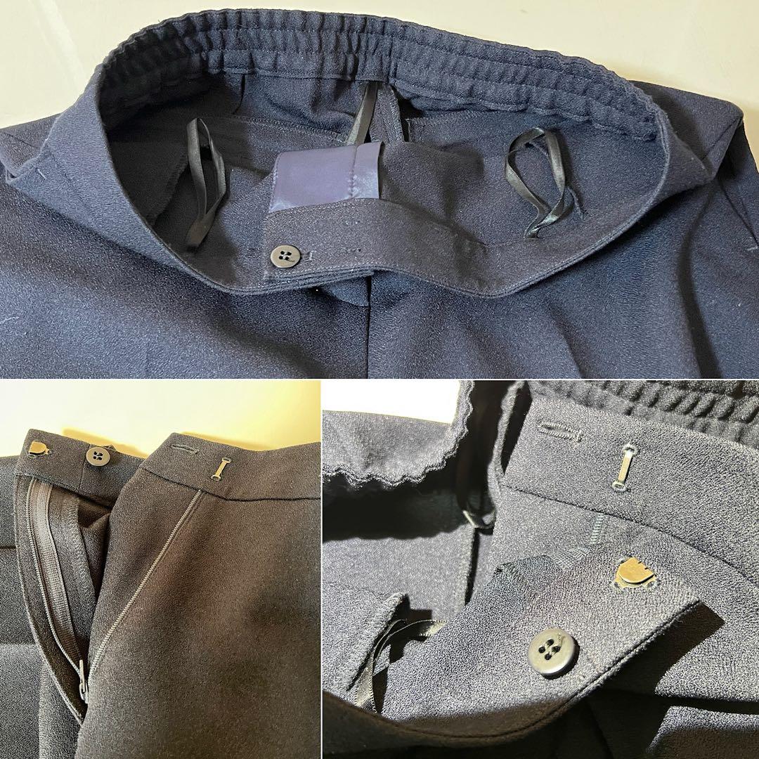 【美品】ICB★パンツスーツ ネイビー 濃紺 秋冬 ビジネス 仕事 LL 洗える