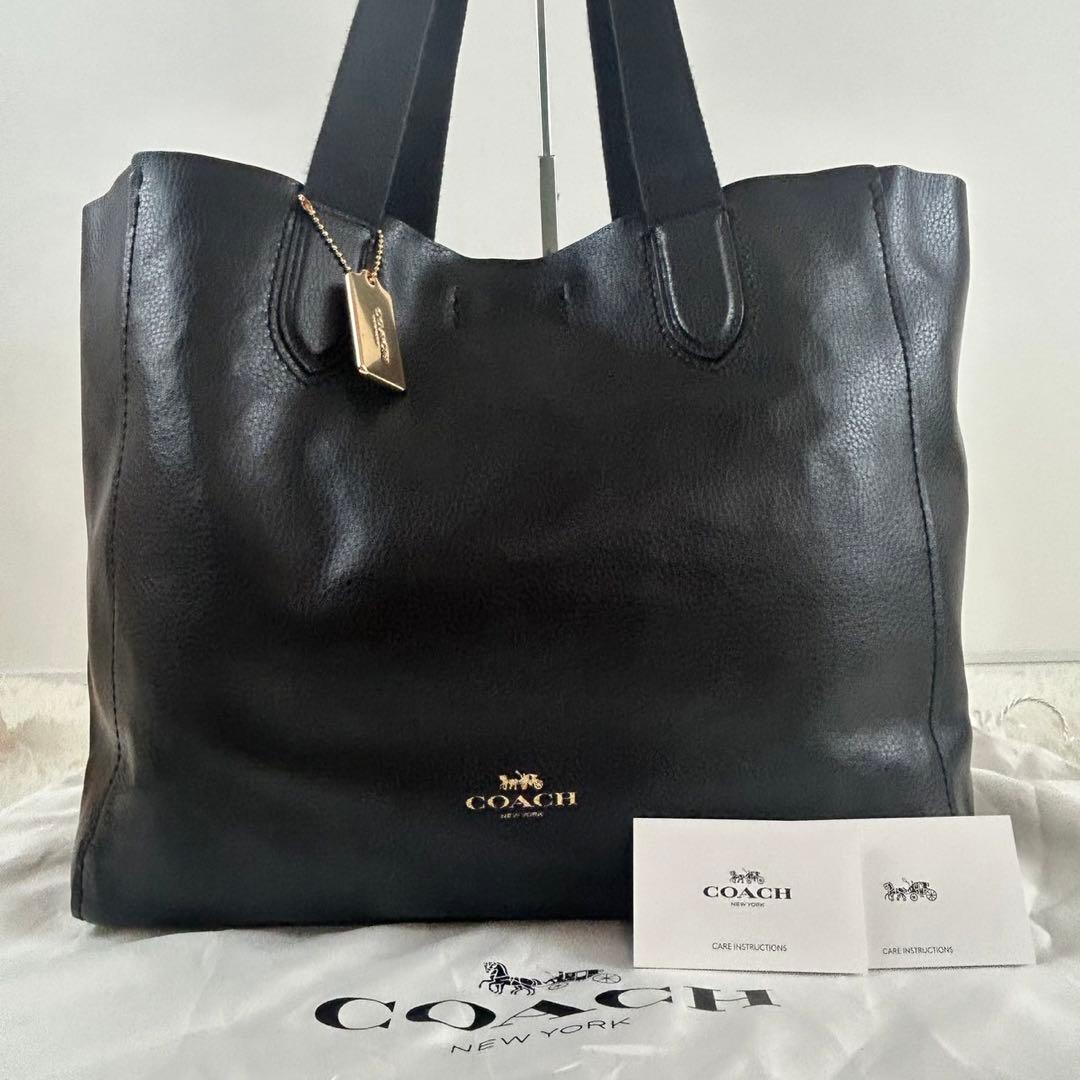 【極美品】コーチ ダービー トートバック ビジネスバッグ レザー A4可 黒