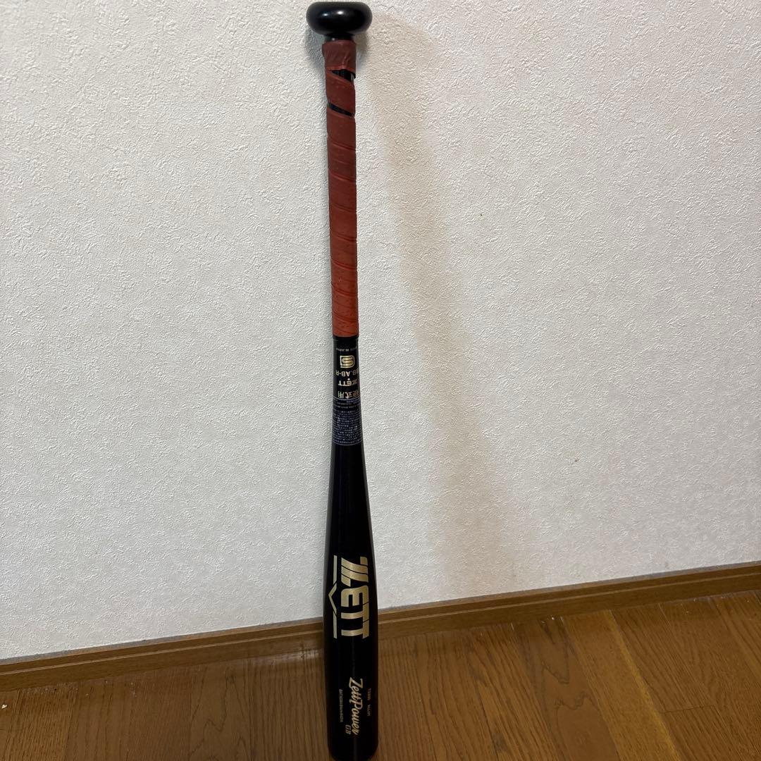 ZETT 硬式バット 黒色 赤グリップ 84cm