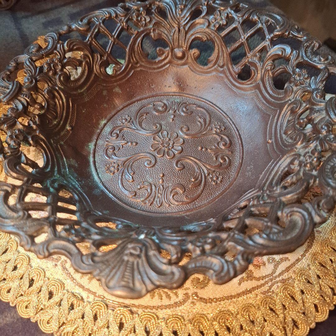 No.仏蘭西館　アンティーク　ヴィンテージ　ブロンズ　トレイ　皿