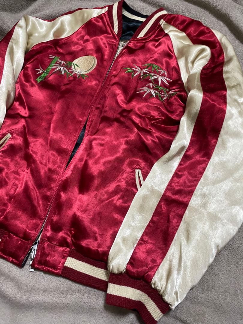 百花繚乱 美品 虎龍 日本限定 スカジャン サテン unisex vintage