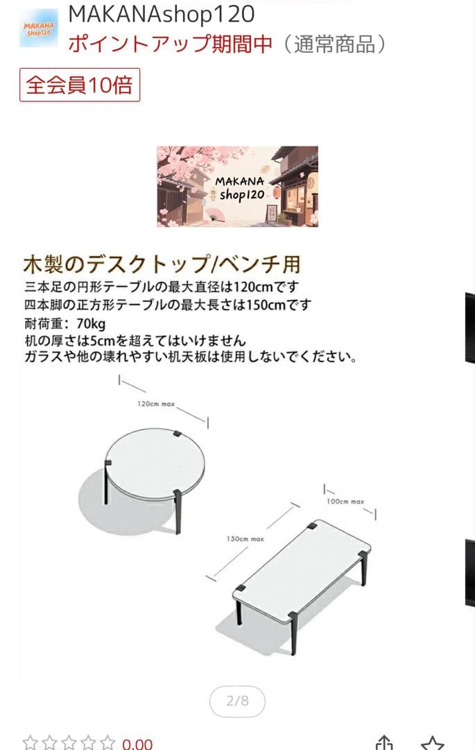 テーブル脚 4本セット 金属製 F字型 71cmが、6セットあります！未使用品
