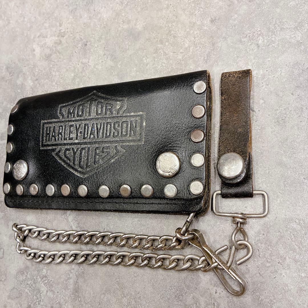 希少 Harley-Davidson レザーウォレット チェーン付き