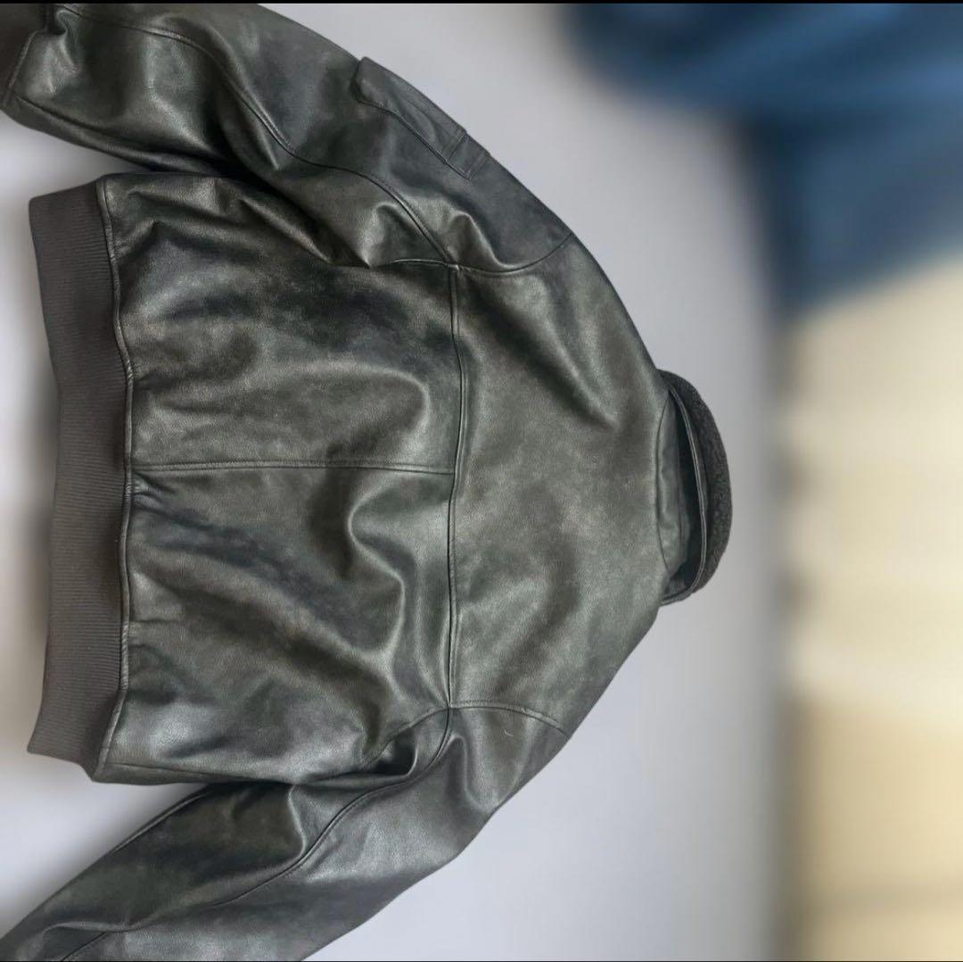 ZARA ボア襟 ブラックレザージャケット