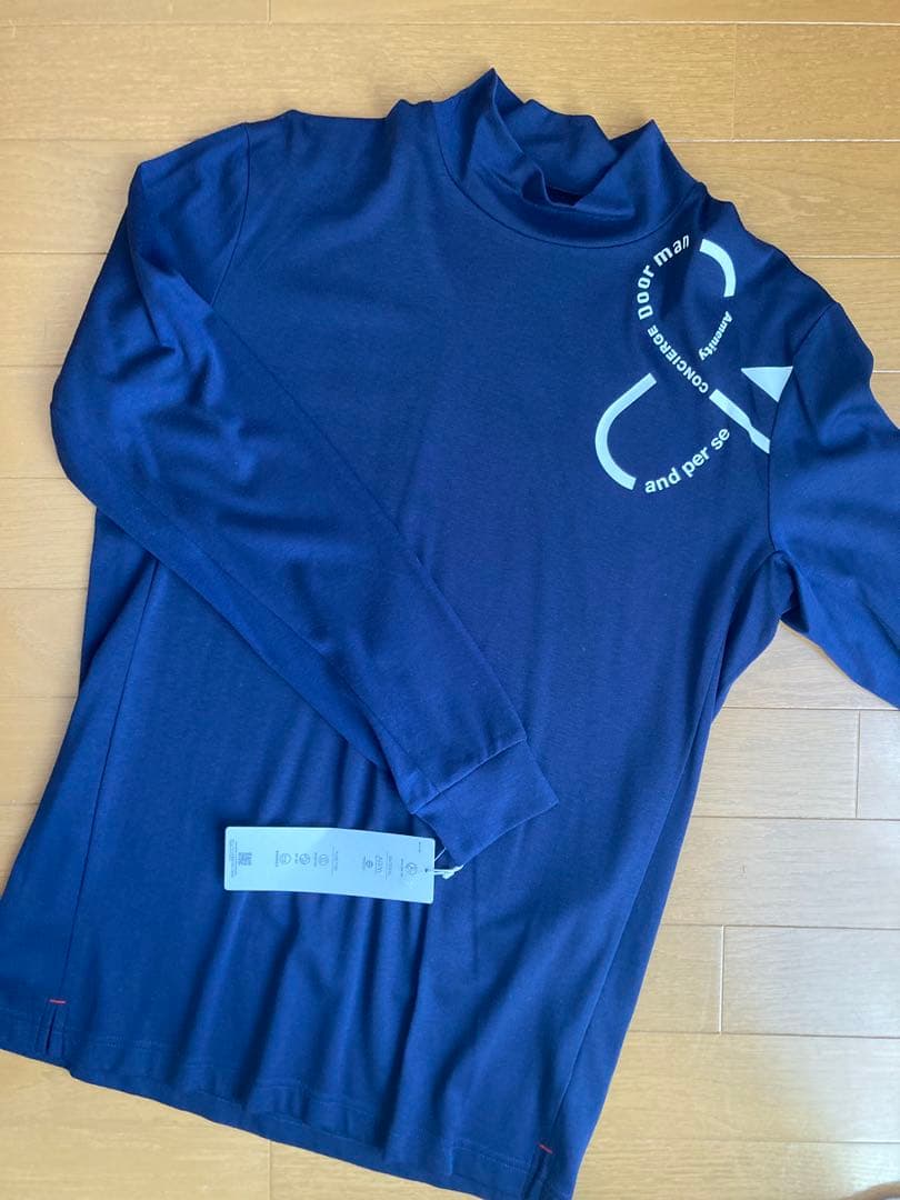 アンパスィ モックネック シャツ　ネイビー