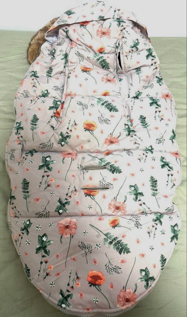 美品　エロディ　フットマフ　花柄　防寒カバー