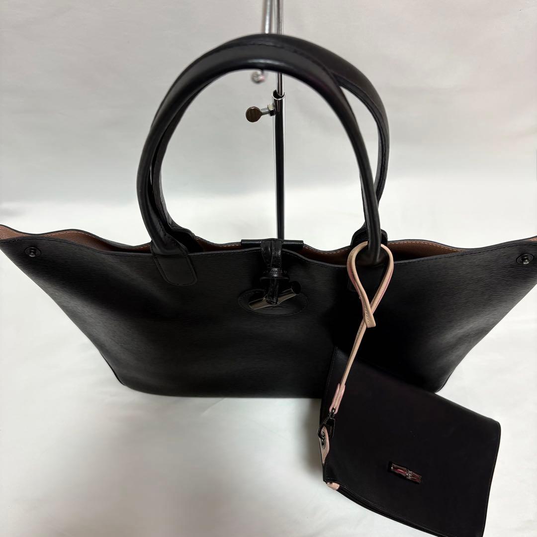 外観美品 ロンシャン ロゾ A4 トート ビジネスバック ポーチ オールレザー
