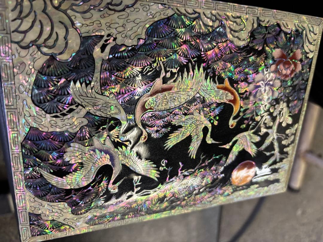 【即決価格】★貴重品物★螺鈿細工の木製収納箱