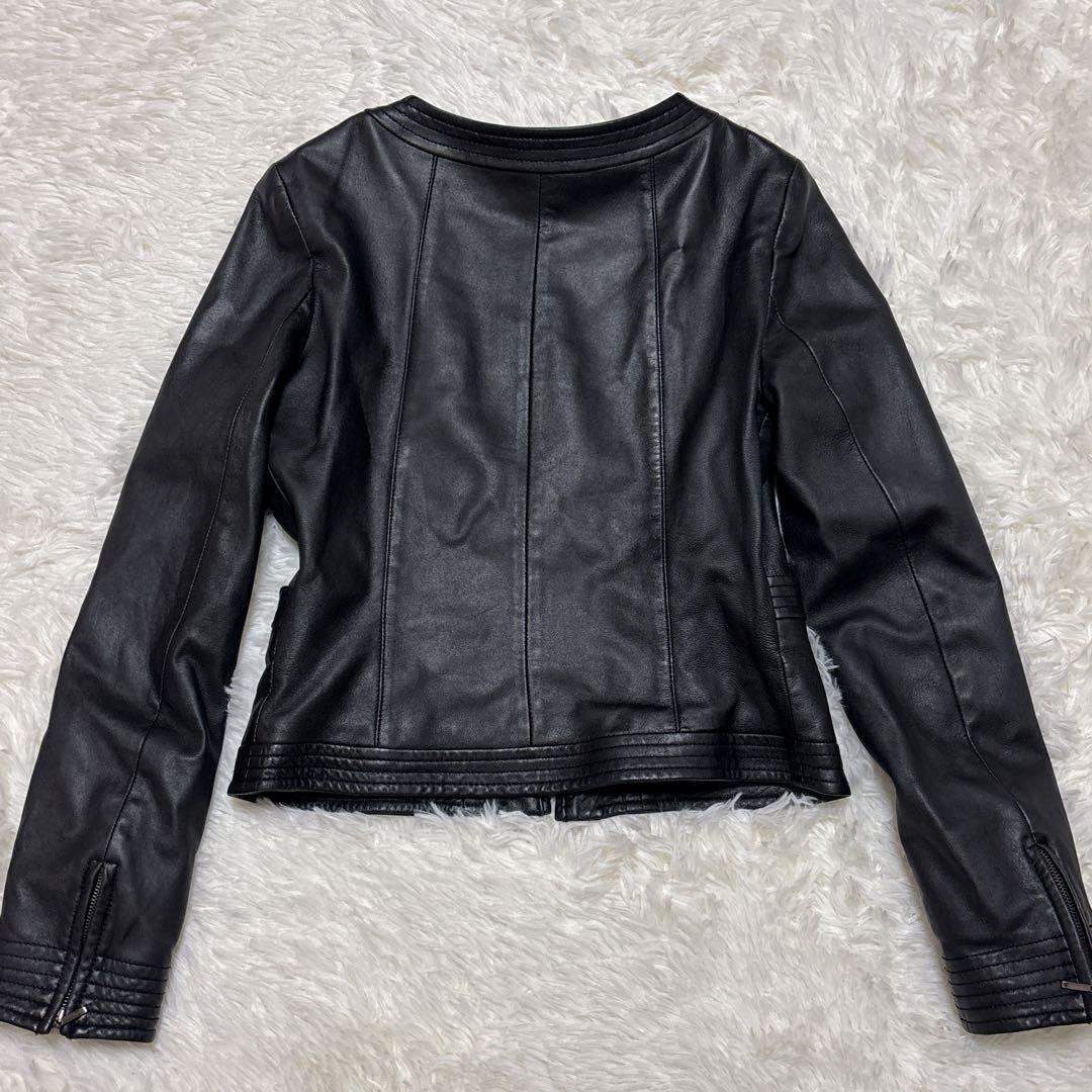 美品 ✨ アナイ ラム レザー ジャケット ノーカラー ライダースジャケット Ｍ