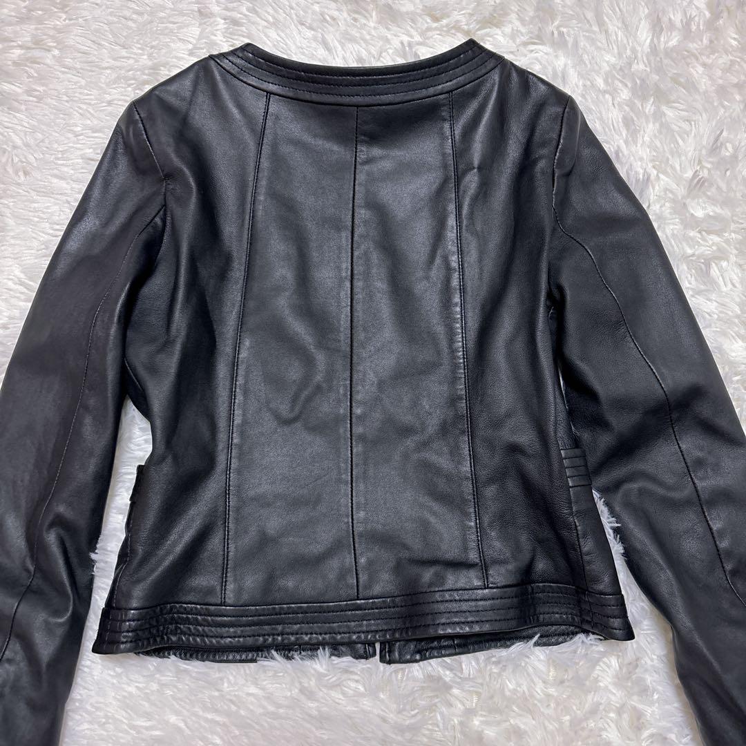 美品 ✨ アナイ ラム レザー ジャケット ノーカラー ライダースジャケット Ｍ