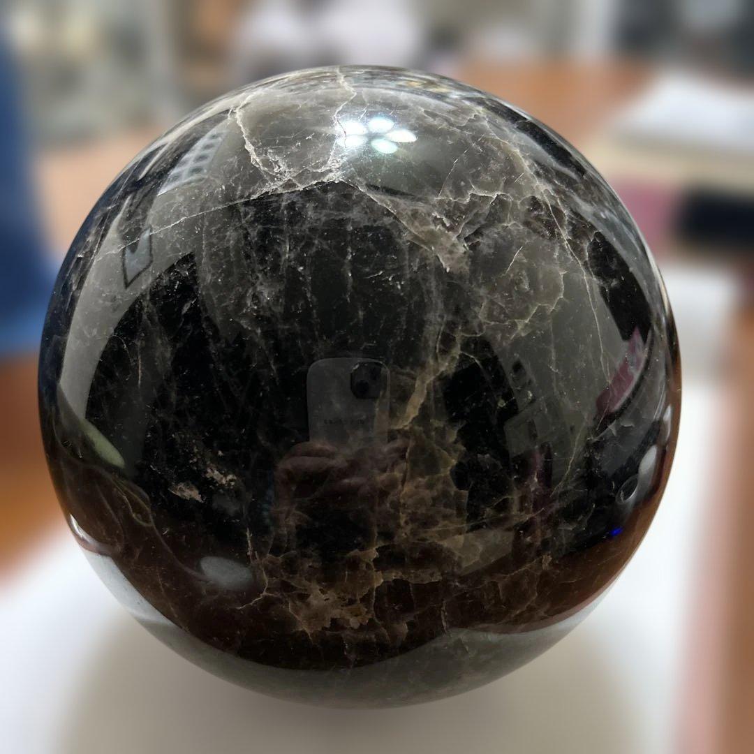 黒水晶　モリオン　天然石丸玉７kg(購入者特典有り)