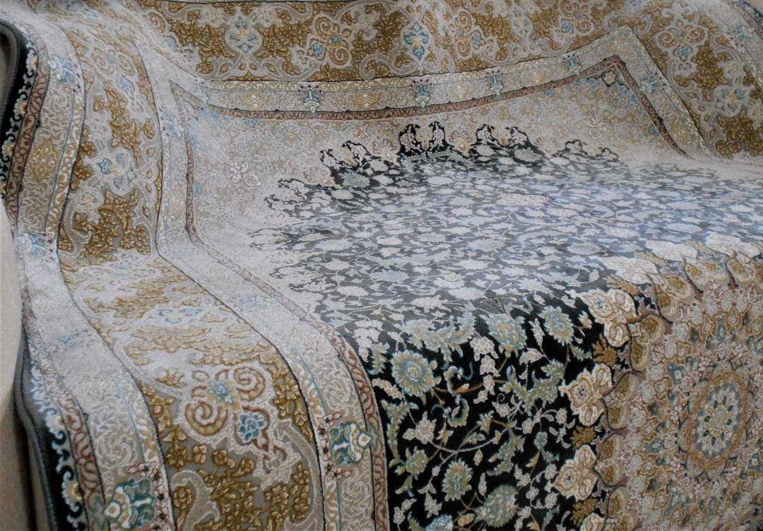 立体柄、144万ノット！本場イラン産 絨毯！200×250cm-52001