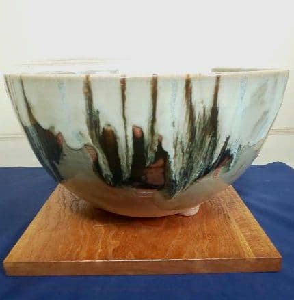 美品 陶器風炉★電熱器、楡材敷板、特注品金属底板のセット