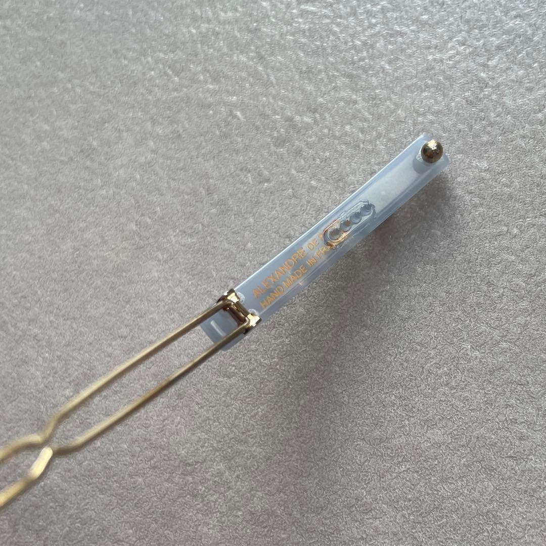 アレクサンドルドゥパリ パール クリスタル ボールピン ブルー