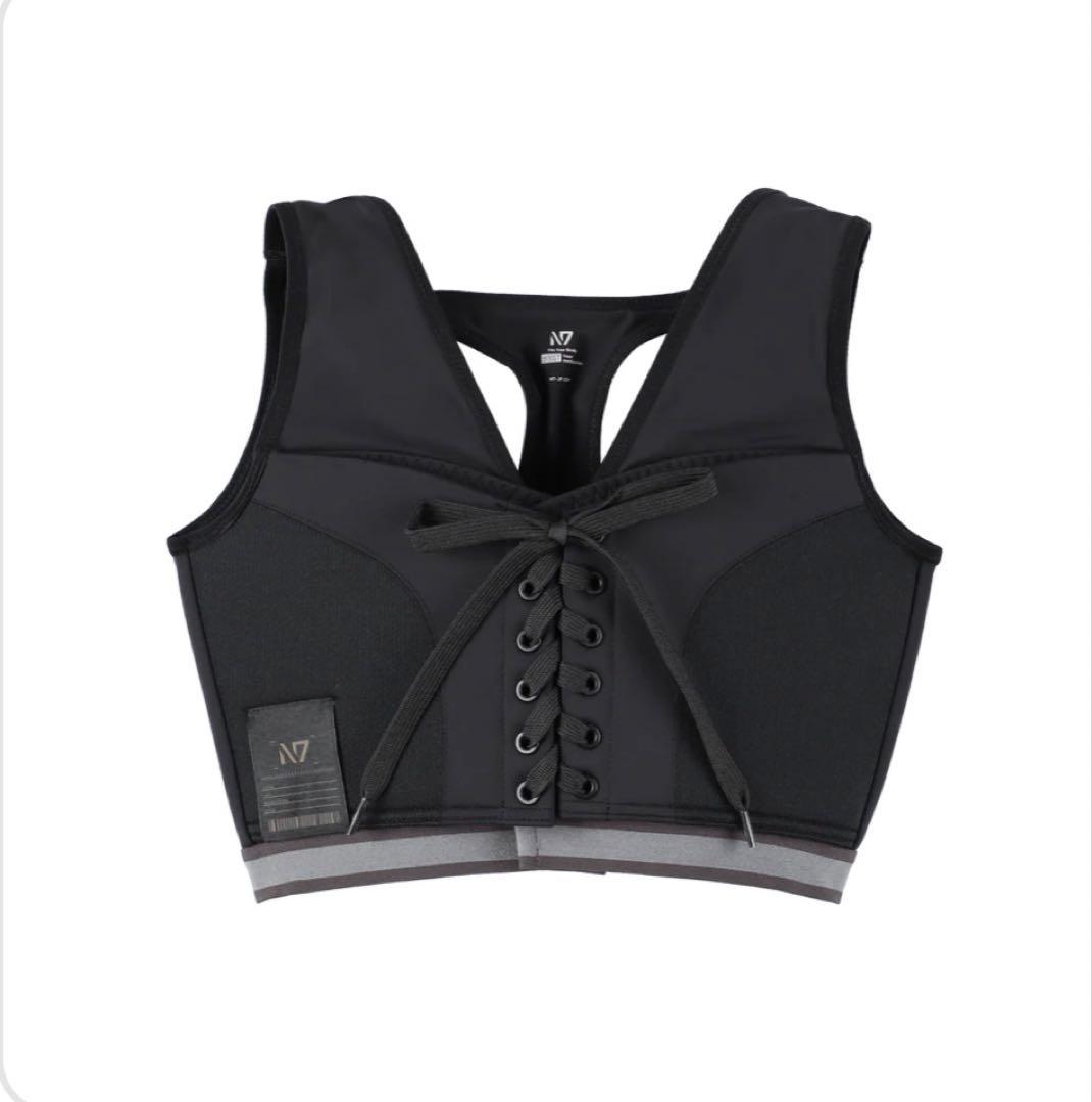 【今だけ】N7 レースアップスポーツブラ ブラック N7 sports bra
