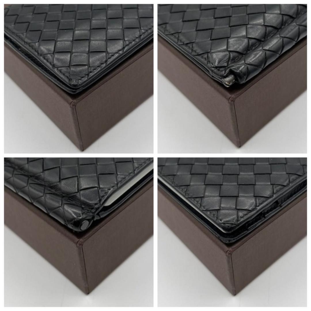 美品　ボッテガヴェネタ　イントレチャート　マネークリップ　折り財布　黒　お札入れ