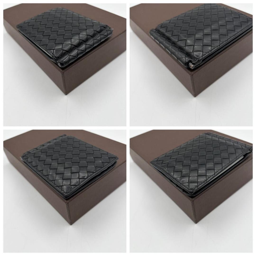 美品　ボッテガヴェネタ　イントレチャート　マネークリップ　折り財布　黒　お札入れ